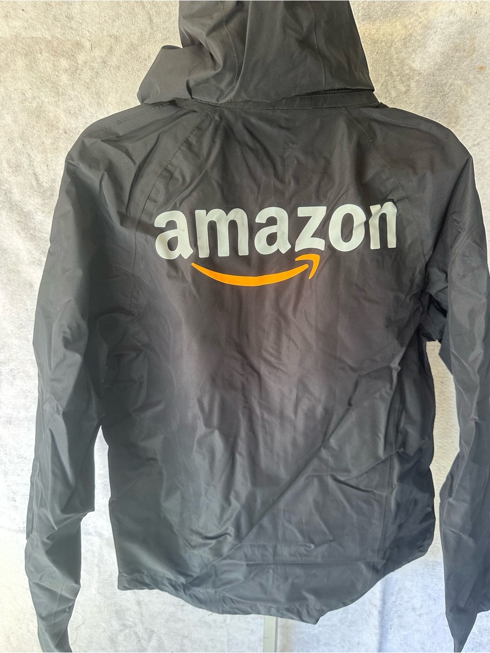 Amazon Black Logo Rain Jacket with Hood